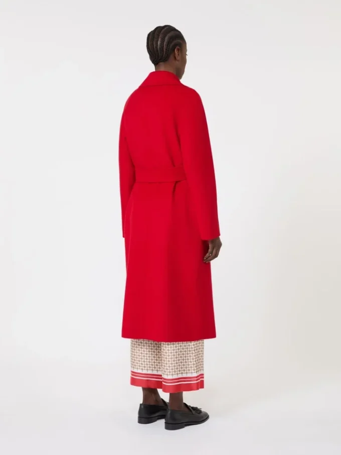Long manteau en laine, cachemire et soie, rouge Long manteau en laine, cachemire et soie, rouge