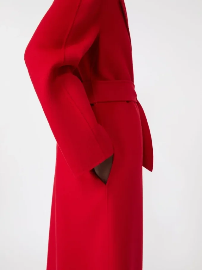 Long manteau en laine, cachemire et soie, rouge Long manteau en laine, cachemire et soie, rouge