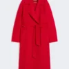 Long manteau en laine, cachemire et soie, rouge Long manteau en laine, cachemire et soie, rouge