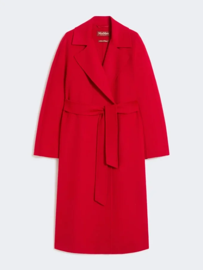 Long manteau en laine, cachemire et soie, rouge Long manteau en laine, cachemire et soie, rouge