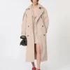 Long trench-coat en sergé déperlant, beige Long trench-coat en sergé déperlant, beige