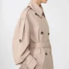 Long trench-coat en sergé déperlant, beige Long trench-coat en sergé déperlant, beige