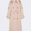 Long trench-coat en sergé déperlant, beige Long trench-coat en sergé déperlant, beige