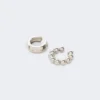 Lot de deux boucles d’oreilles, argent Lot de deux boucles d’oreilles, argent