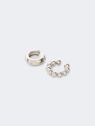 Lot de deux boucles d&rsquo;oreilles, argent