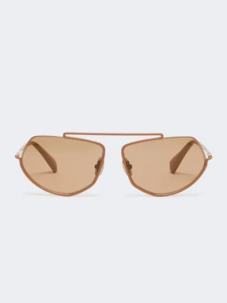 Lunettes de soleil carrées, couleur camel