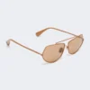 Lunettes de soleil carrées, couleur camel Lunettes de soleil carrées, couleur camel