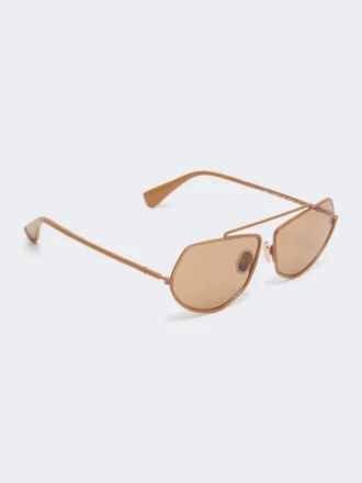 Lunettes de soleil carrées, couleur camel