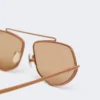 Lunettes de soleil carrées, couleur camel Lunettes de soleil carrées, couleur camel