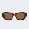 Lunettes de soleil carrées et audacieuses, brun bronze fauve