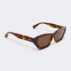 Lunettes de soleil carrées et audacieuses, brun bronze fauve