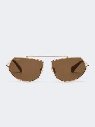 Lunettes de soleil carrées, marron