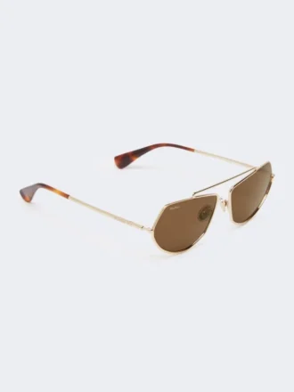 Lunettes de soleil carrées, marron