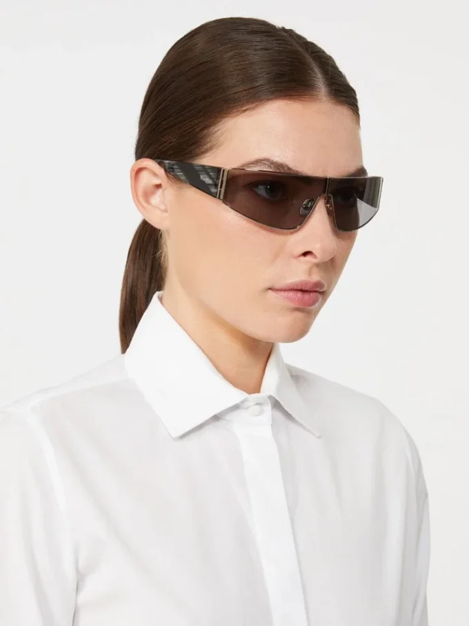 Lunettes de soleil de type « shield », noires Lunettes de soleil de type « shield », noires