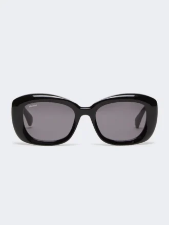 Lunettes de soleil ovales oversize, noires