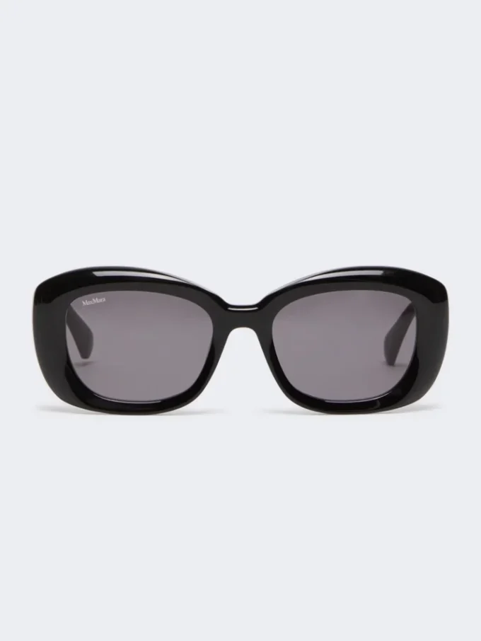 Lunettes de soleil ovales oversize, noires Lunettes de soleil ovales oversize, noires