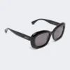 Lunettes de soleil ovales oversize, noires Lunettes de soleil ovales oversize, noires