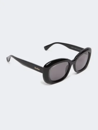 Lunettes de soleil ovales oversize, noires