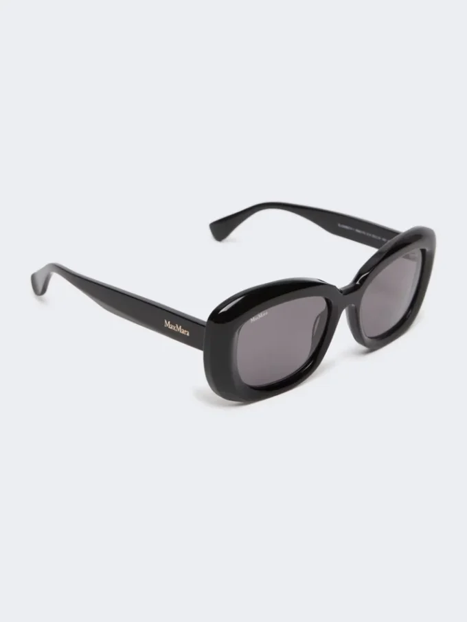 Lunettes de soleil ovales oversize, noires Lunettes de soleil ovales oversize, noires