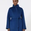 Manteau cache-cœur camel, bleu de Chine Manteau cache-cœur camel, bleu de Chine