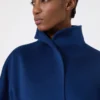 Manteau cache-cœur camel, bleu de Chine Manteau cache-cœur camel, bleu de Chine