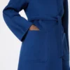 Manteau cache-cœur camel, bleu de Chine Manteau cache-cœur camel, bleu de Chine