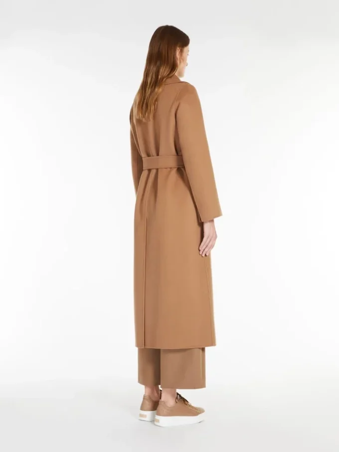 Manteau cache-cœur en laine drapée, couleur camel Manteau cache-cœur en laine drapée, couleur camel