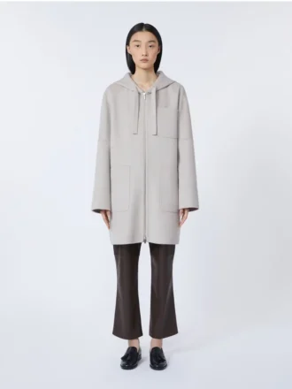 Manteau à capuche en laine Double Face, beige Manteau à capuche en laine Double Face, beige