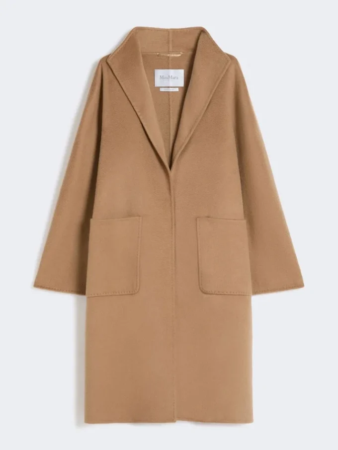 Manteau-cardigan midi en cachemire, couleur camel Manteau-cardigan midi en cachemire, couleur camel
