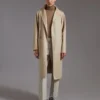 Manteau-cardigan midi en cachemire, couleur sable Manteau-cardigan midi en cachemire, couleur sable