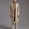 Manteau-cardigan midi en cachemire, couleur sable Manteau-cardigan midi en cachemire, couleur sable