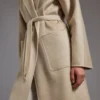 Manteau-cardigan midi en cachemire, couleur sable Manteau-cardigan midi en cachemire, couleur sable