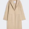 Manteau-cardigan midi en cachemire, couleur sable Manteau-cardigan midi en cachemire, couleur sable