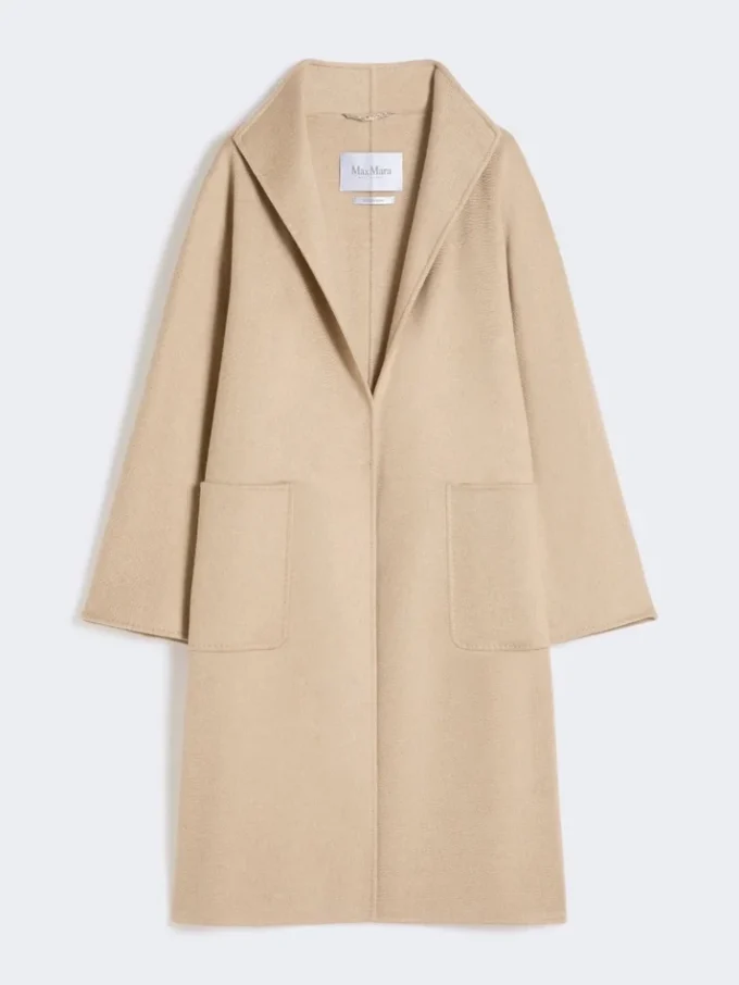 Manteau-cardigan midi en cachemire, couleur sable Manteau-cardigan midi en cachemire, couleur sable