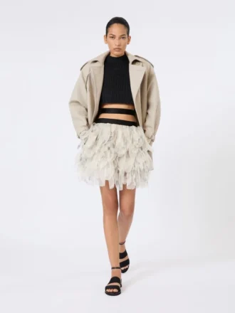Manteau court en coton, couleur sable