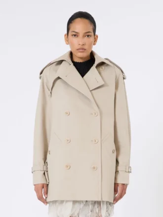 Manteau court en coton, couleur sable