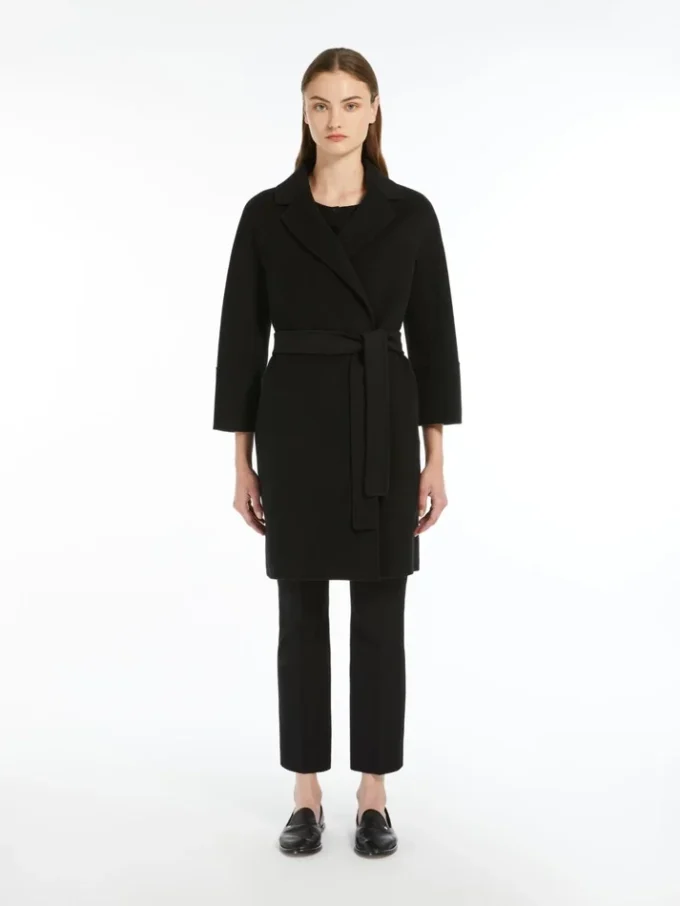 Manteau court en laine Double Face, noir Manteau court en laine Double Face, noir