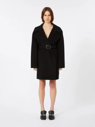 Manteau court en laine, noir