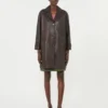 Manteau en cuir nappa, marron Manteau en cuir nappa, marron