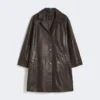 Manteau en cuir nappa, marron Manteau en cuir nappa, marron