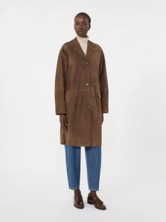 Manteau en daim, marron Manteau en daim, marron