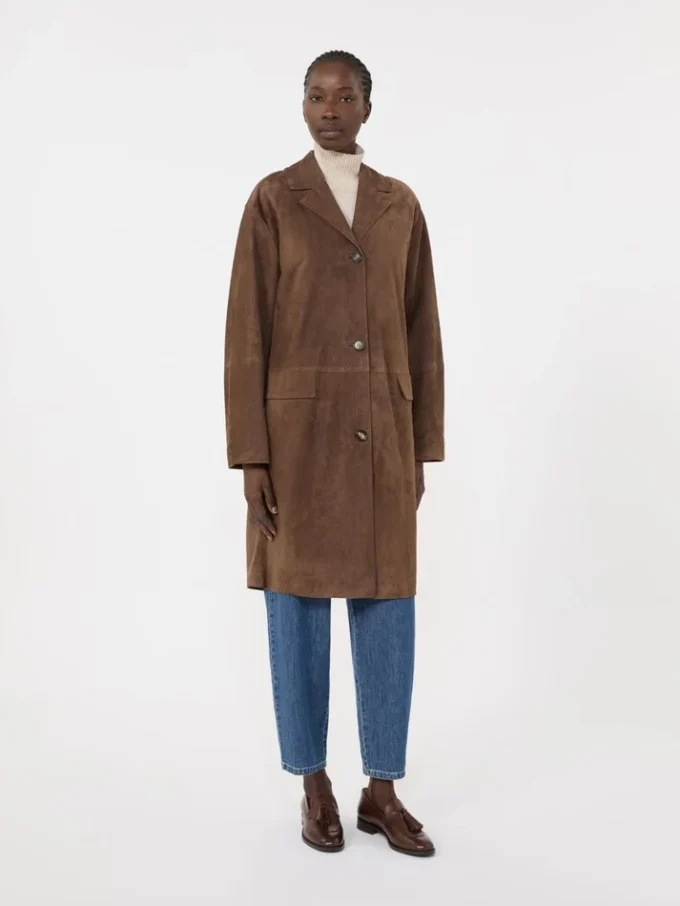 Manteau en daim, marron Manteau en daim, marron