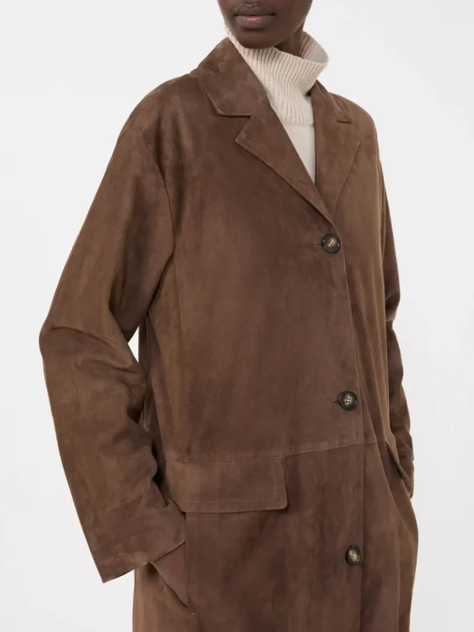 Manteau en daim, marron Manteau en daim, marron