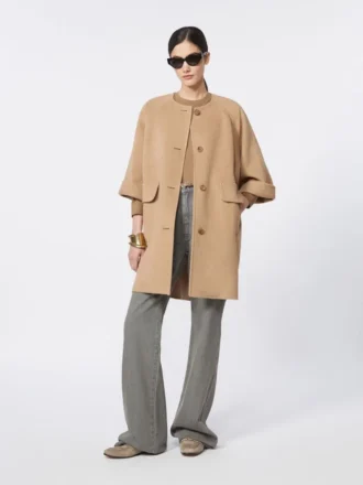 Manteau en drap camel, brun noisette