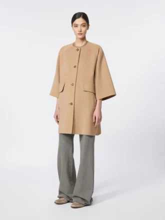 Manteau en drap camel, brun noisette