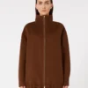 Manteau en laine, cachemire et soie, couleur chocolat