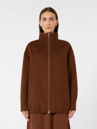 Manteau en laine, cachemire et soie, couleur chocolat