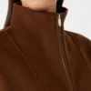 Manteau en laine, cachemire et soie, couleur chocolat