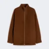 Manteau en laine, cachemire et soie, couleur chocolat