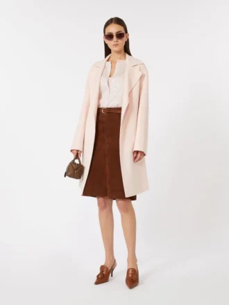 Manteau en laine et cachemire, rose